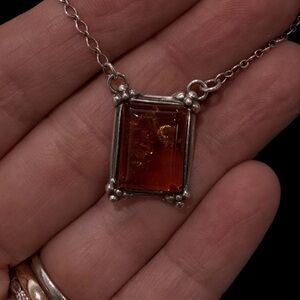 Baltic Amber Silver Necklace